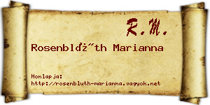 Rosenblüth Marianna névjegykártya